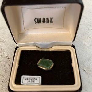 Swank Jade Tie pin in box